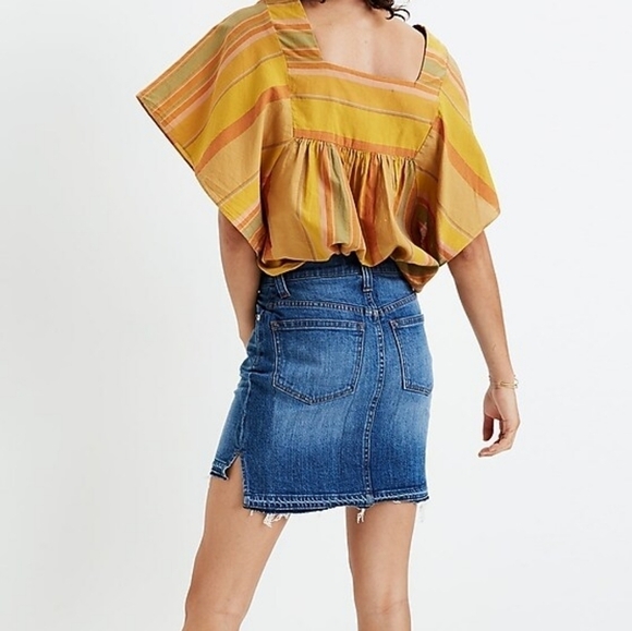 Madewell Skirt Denim High Low Jean Skirt Size 27 - Picture 4 of 14